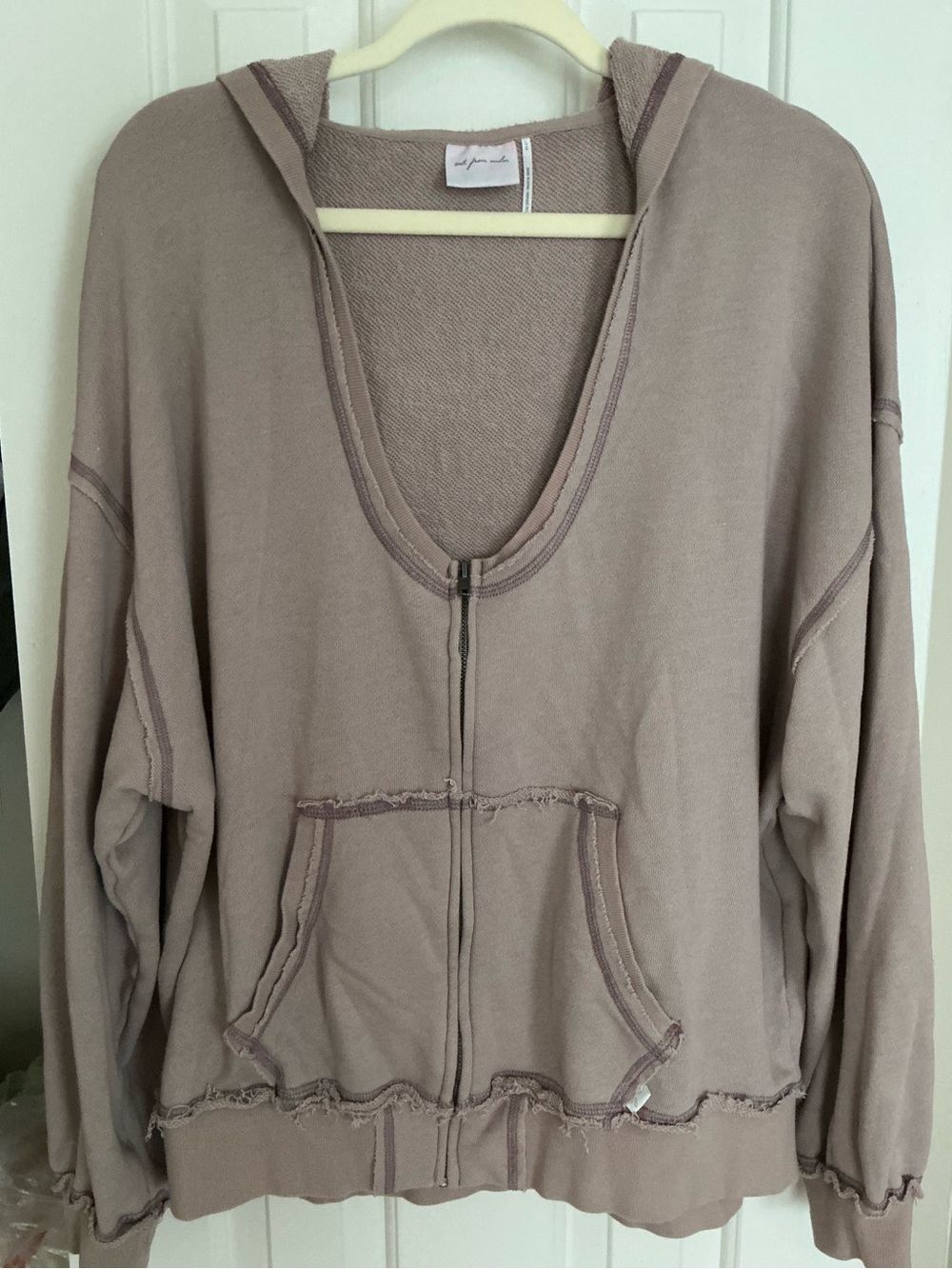 Out From Under Large Mauve Gabi Scoop Neck Hoodie Sweatshirt. EUC. No Flaws